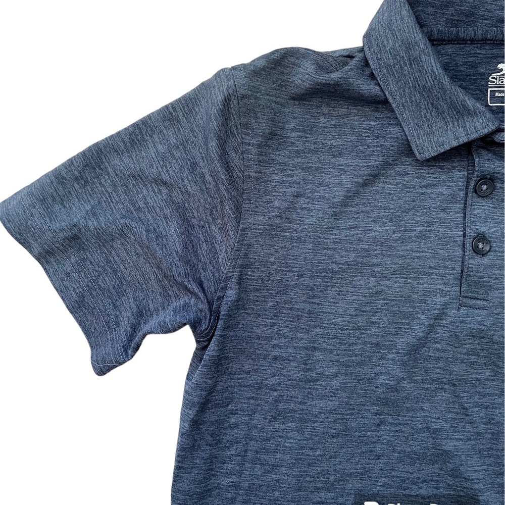 Slazenger Golf Boys Blue Gray Pol Shirt - Picture 3 of 4